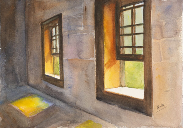 Sunlight through the ajar window